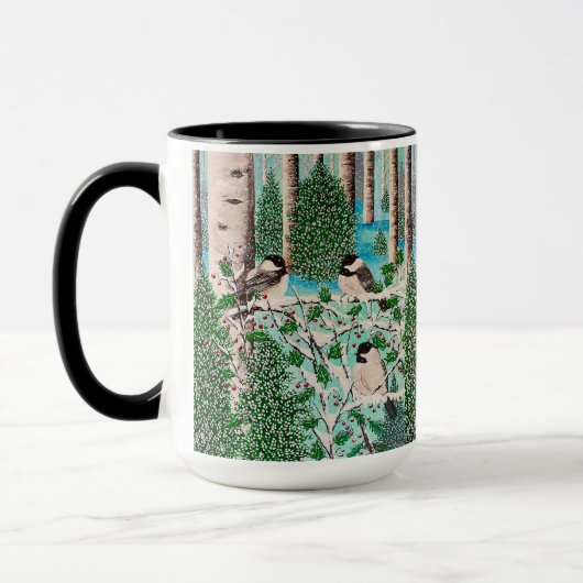 Kerst Chickadee Chatter Cup Mok (Links)