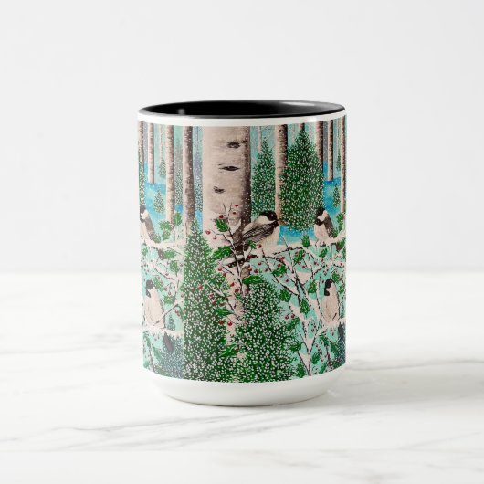 Kerst Chickadee Chatter Cup Mok (Midden)
