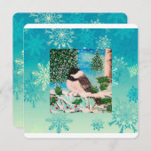 Kerst Chickadee Chatter Kaart (Voorkant / Achterkant)