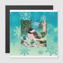 Kerst Chickadee Chatter Magnetische Uitnodiging