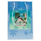 Kerst Chickadee Chatter Medium Cadeauzakje (Voorkant)