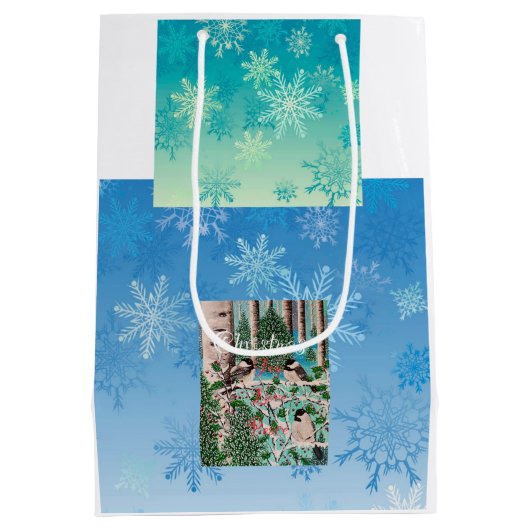 Kerst Chickadee Chatter Medium Cadeauzakje (Achterkant)