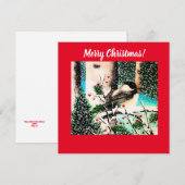 Kerst Chickadee Chatter Rode Uitnodiging (Voorkant / Achterkant)