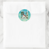 Kerst Chickadee Chatter Ronde Sticker (Tas)