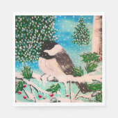 Kerst Chickadee Chatter Servetten (Voorkant)