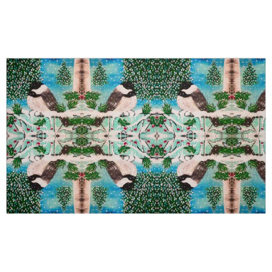 Kerst Chickadee Chatter Stof 4 (Fat Quarter)