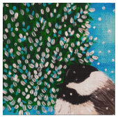 Kerst Chickadee Chatter Stof 4 (Close Up)