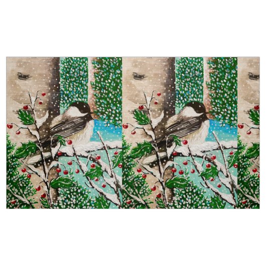 Kerst Chickadee Chatter Stof 5 (Fat Quarter)