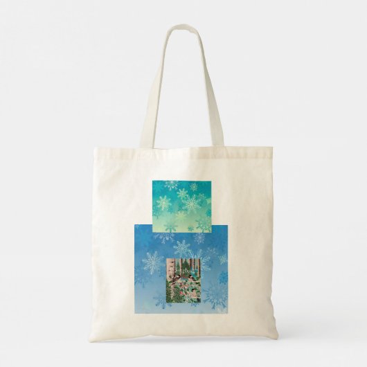 Kerst Chickadee Chatter Tote Bag (Achterkant)