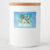 Kerst Chickadee Chatter Voedselcontainer Etiket (Voorkant)