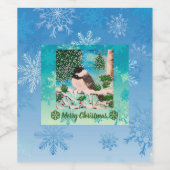 Kerst Chickadee Chatter Wijn Etiket (Enkel label)