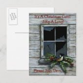 KERST: CHICKADEE: UITNODIGING BRIEFKAART (Voorkant / Achterkant)