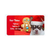 Kerst Chihuahua hond Adresetiketten Etiket (Voorkant)