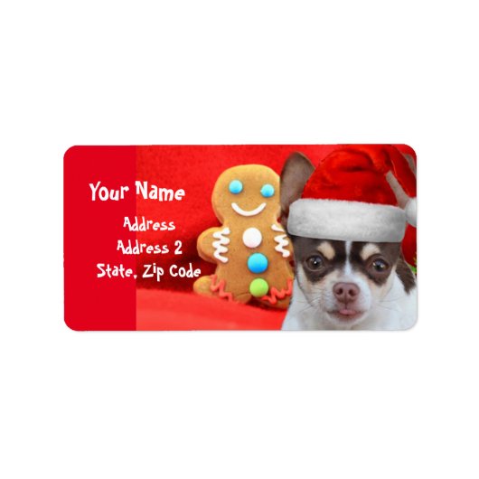 Kerst Chihuahua hond Adresetiketten Etiket (Voorkant)