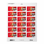 Kerst Chihuahua hond Adresetiketten Etiket (Full Sheet)