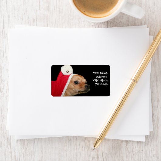Kerst chihuahua hond adresetiketten etiket (Insitu)