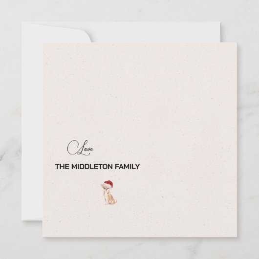 Kerst Chihuahua Hond Groen Vrolijk Groet (Achterkant)