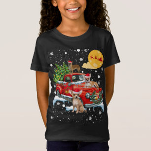 Kerst Chihuahua hond met rode truck plezier T-shirt