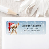 Kerst Chihuahua Hond Retour Adreslabels Etiket (Insitu)