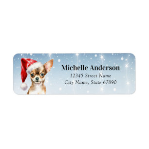 Kerst Chihuahua Hond Retour Adreslabels Etiket