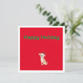 Kerst Chihuahua Hond Rood Vrolijk Groet (Staand voorkant)