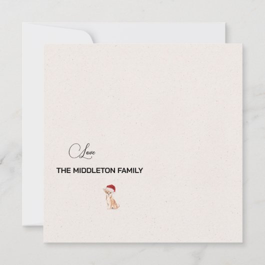 Kerst Chihuahua Hond Rood Vrolijk Groet (Achterkant)