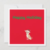 Kerst Chihuahua Hond Rood Vrolijk Groet (Voorkant)