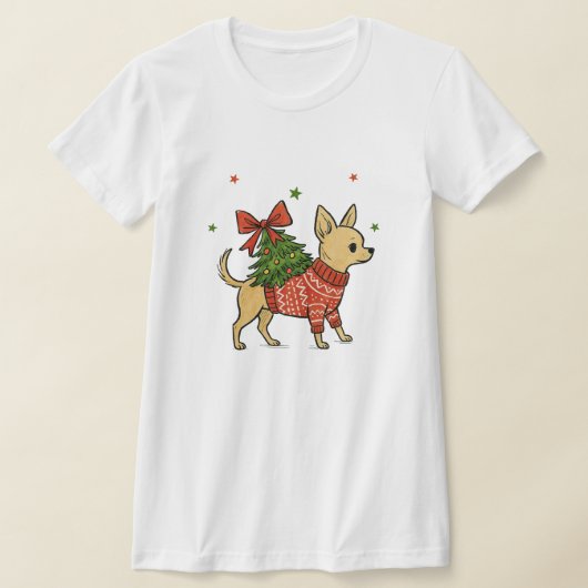 kerst chihuahua hond t-shirt (Laagn)