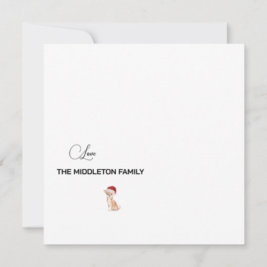 Kerst Chihuahua Hond Wit Groen Vrolijke Groet (Achterkant)