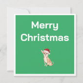 Kerst Chihuahua Hond Wit Groen Vrolijke Groet (Voorkant)