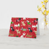 Kerst Chihuahua Kaart (Gele Bloem)