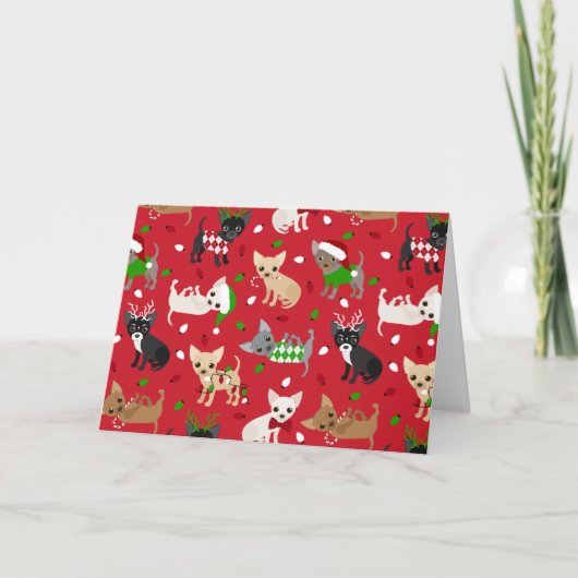 Kerst Chihuahua Kaart (Voorkant)