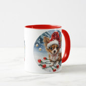 Kerst Chihuahua Kerstman Hond Mok (Voorkant rechts)