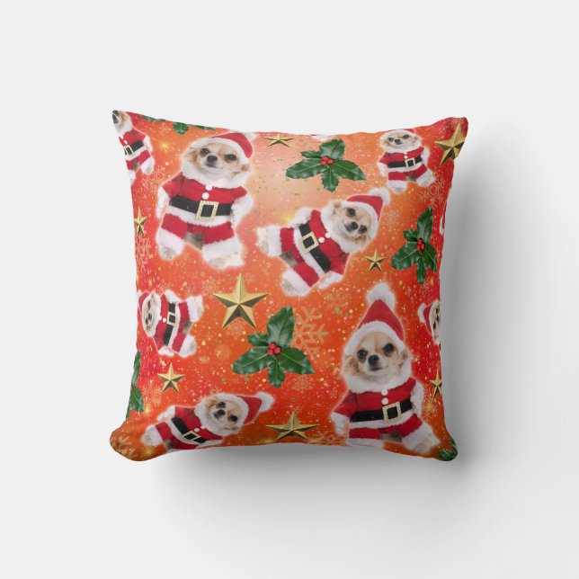 Kerst Chihuahua Kussen (Voorkant)