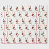 Kerst Chihuahua met geplakte sjaal Cadeaupapier (Vlak)