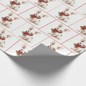 Kerst Chihuahua met geplakte sjaal Cadeaupapier (Hoek)