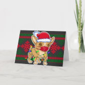 Kerst Chihuahua met mondmasker Kaart (Voorkant)