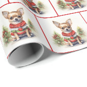 Kerst Chihuahua met vakantie trui Cadeaupapier (Rol Hoek)
