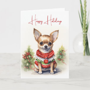 Kerst Chihuahua met vakantie trui Kaart