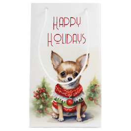 Kerst Chihuahua met vakantie trui Klein Cadeauzakje