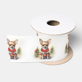 Kerst Chihuahua met vakantie trui Satijnen Lint