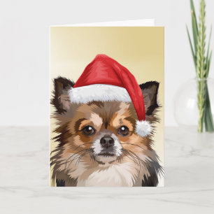 Kerst Chihuahua-puppy met Santa-hoed Kaart