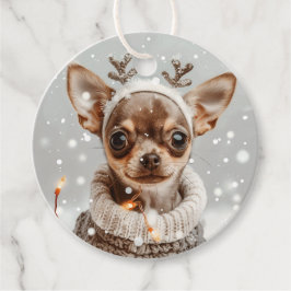 Kerst Chihuahua Rendier Hond Bedankjes Labels