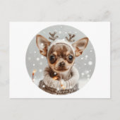 Kerst Chihuahua Rendier Hond Briefkaart (Voorkant)