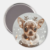 Kerst Chihuahua Rendier Hond Magneet (Voorkant / Achterkant)