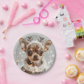 Kerst Chihuahua Rendier Hond Papieren Bordje (Feest)