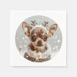 Kerst Chihuahua Rendier Hond Servet
