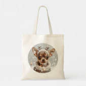 Kerst Chihuahua Rendier Hond Tote Bag (Achterkant)