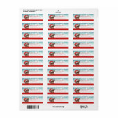 Kerst Chihuahua Retour Adreslabels Etiket (Full Sheet)