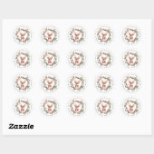 Kerst Chihuahua Ronde Stickers (Vel)